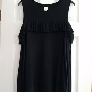 Black cold shoulder sweater